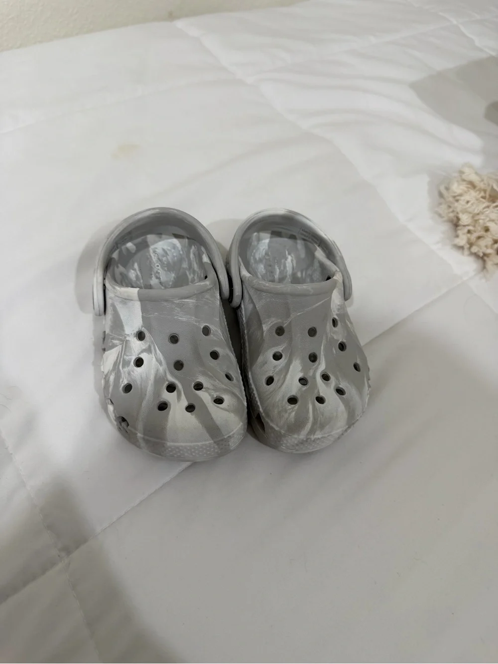 CROCS Kids Gray Marble Slip-On Clogs